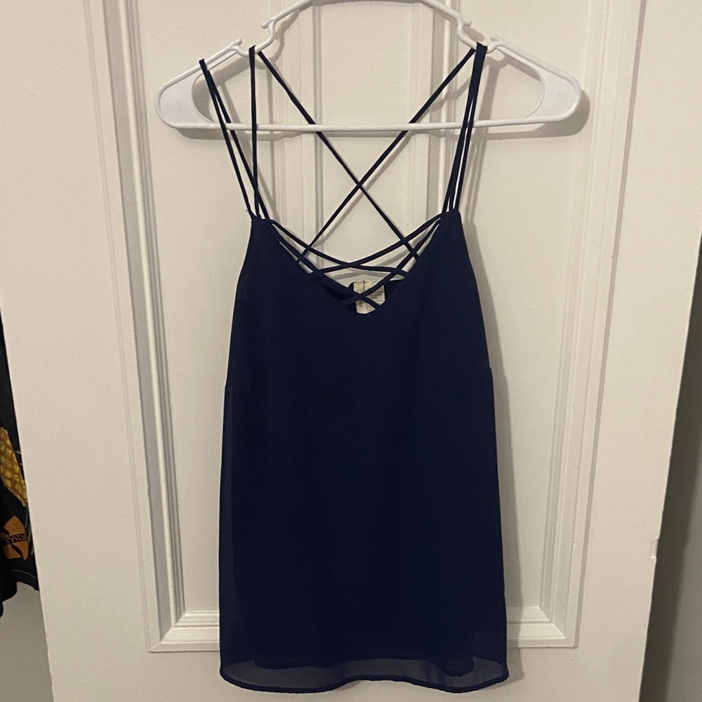 Japna Navy Strappy Camisole Top